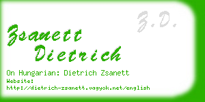 zsanett dietrich business card